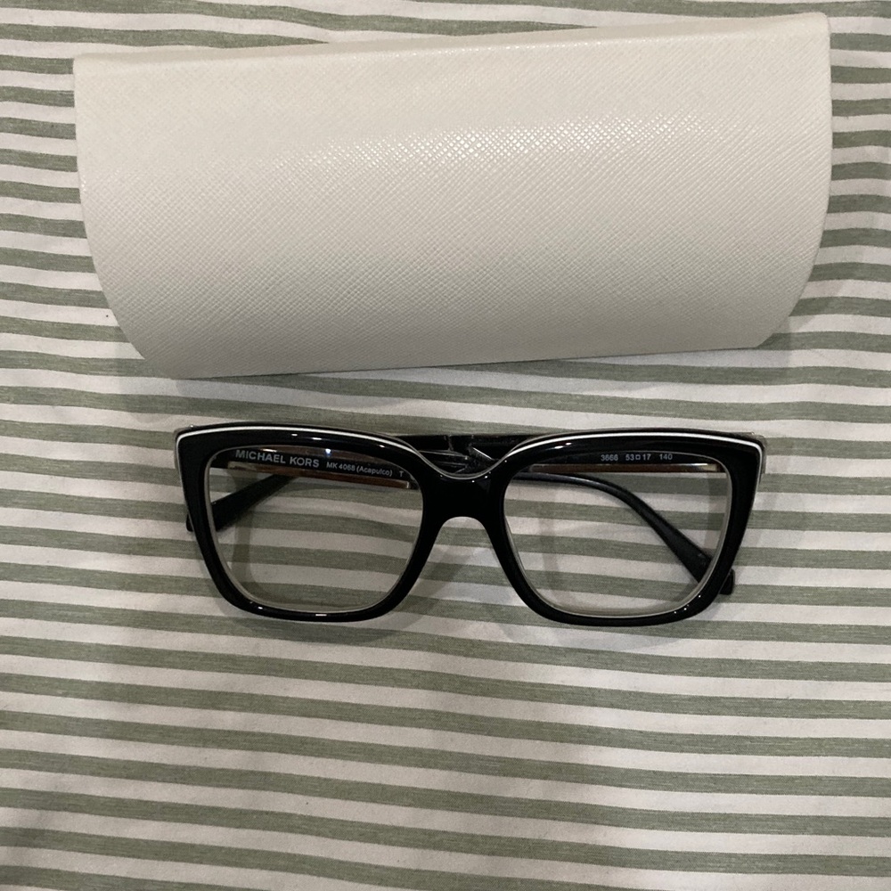 Michael Kors Black Square Optical Glasses with White Hard Case - Picture 7 of 16